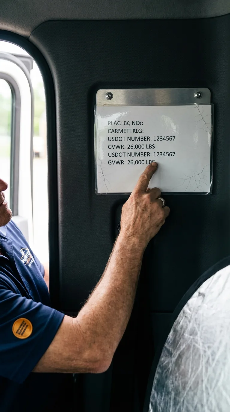 USDOT licensing placard verification in Merrimack